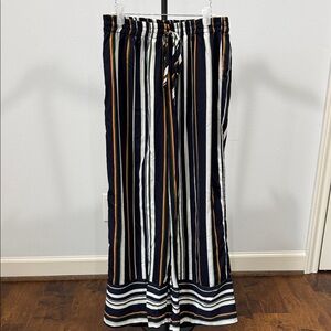 Umgee Navy and Green Striped Pants